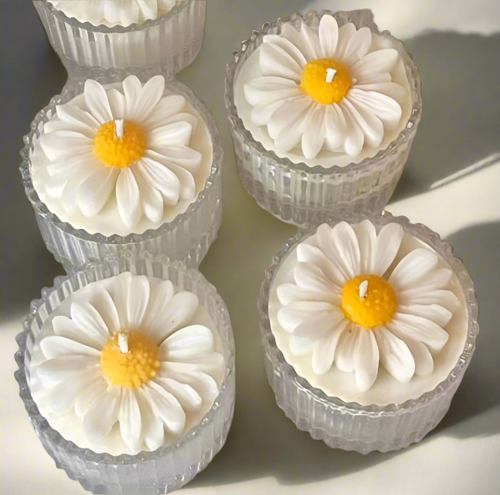 Daisy Glass Jar Candle