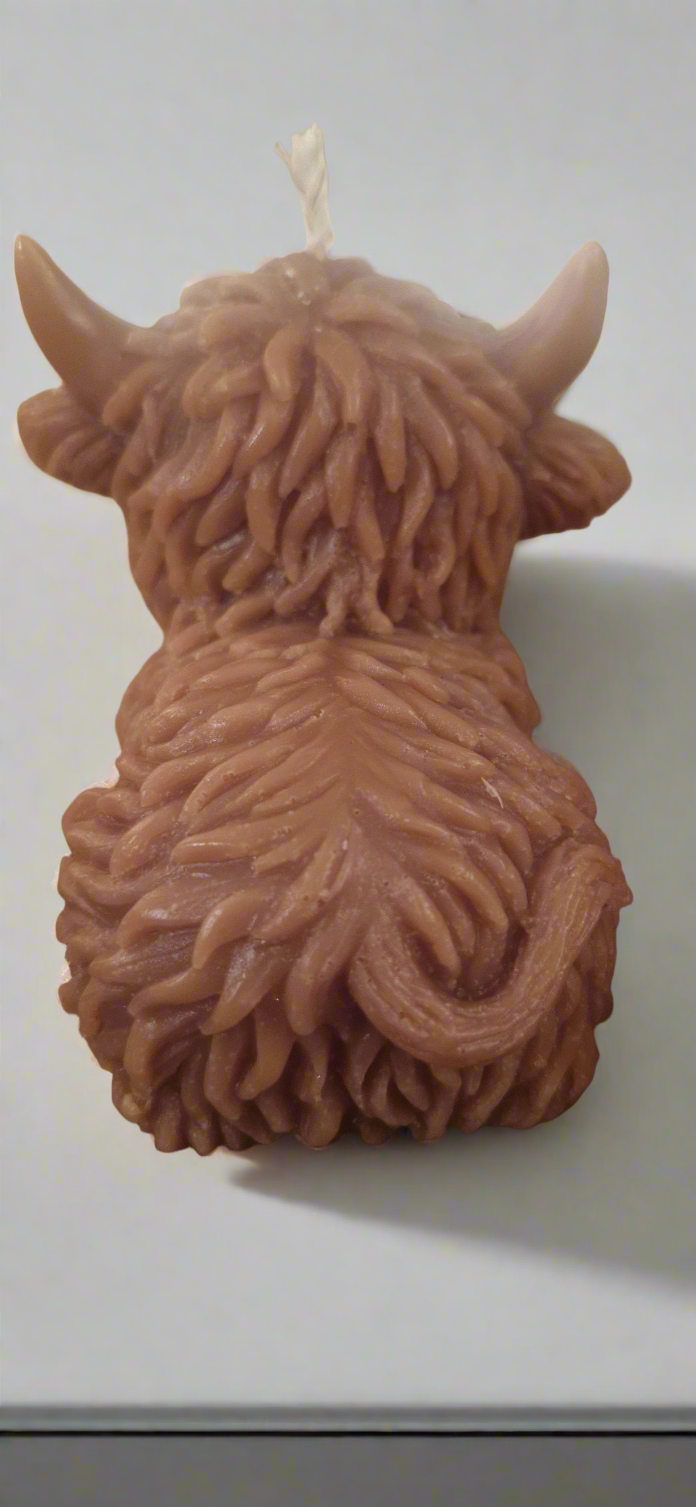 Laying Down Highland Cow Candle