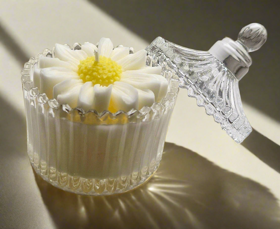 Daisy Glass Jar Candle