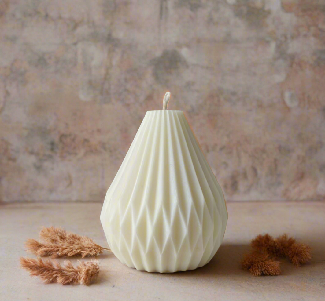 Geometric Pear Candle