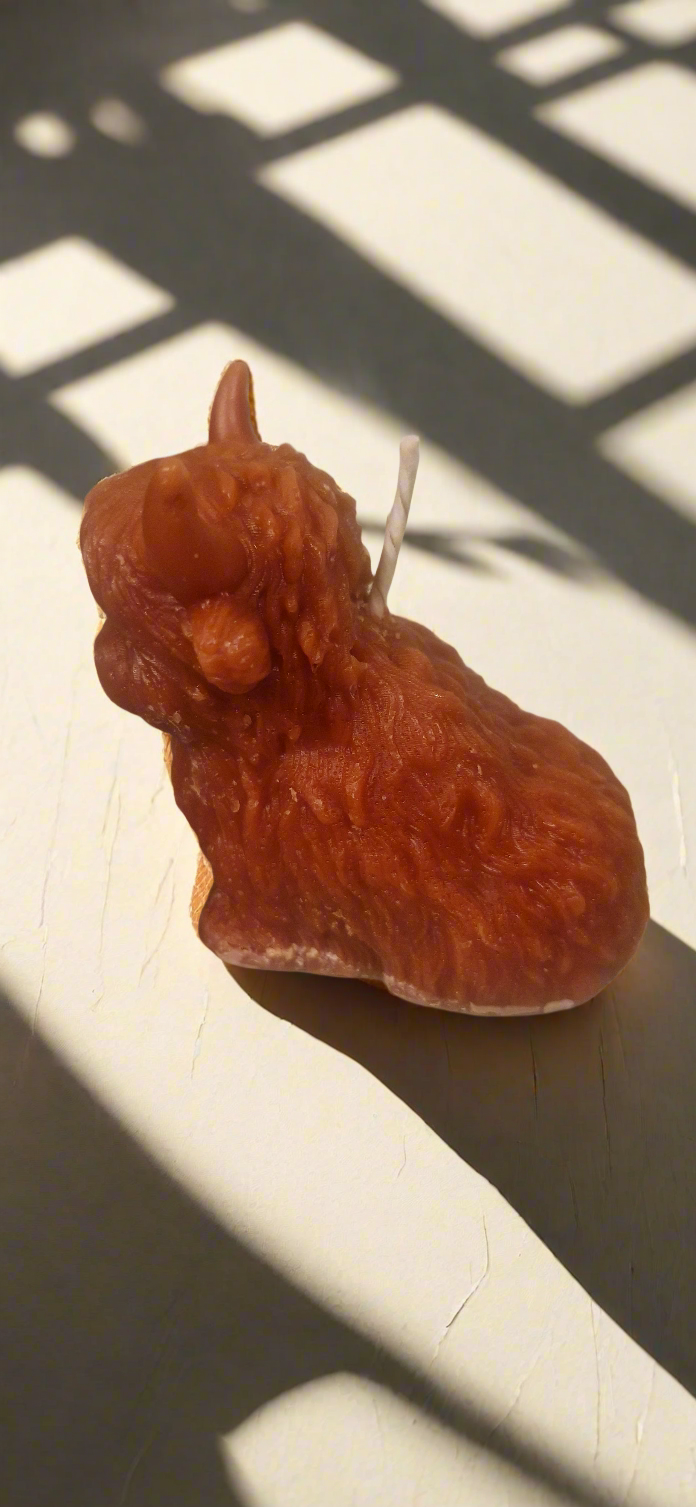 Baby Highland cow candle