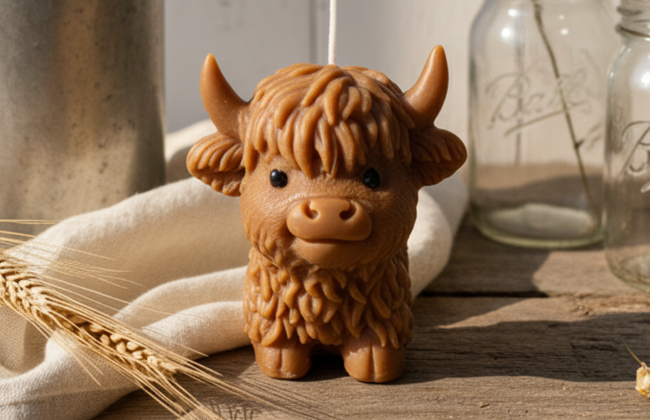 Standing Highland Cow Candle