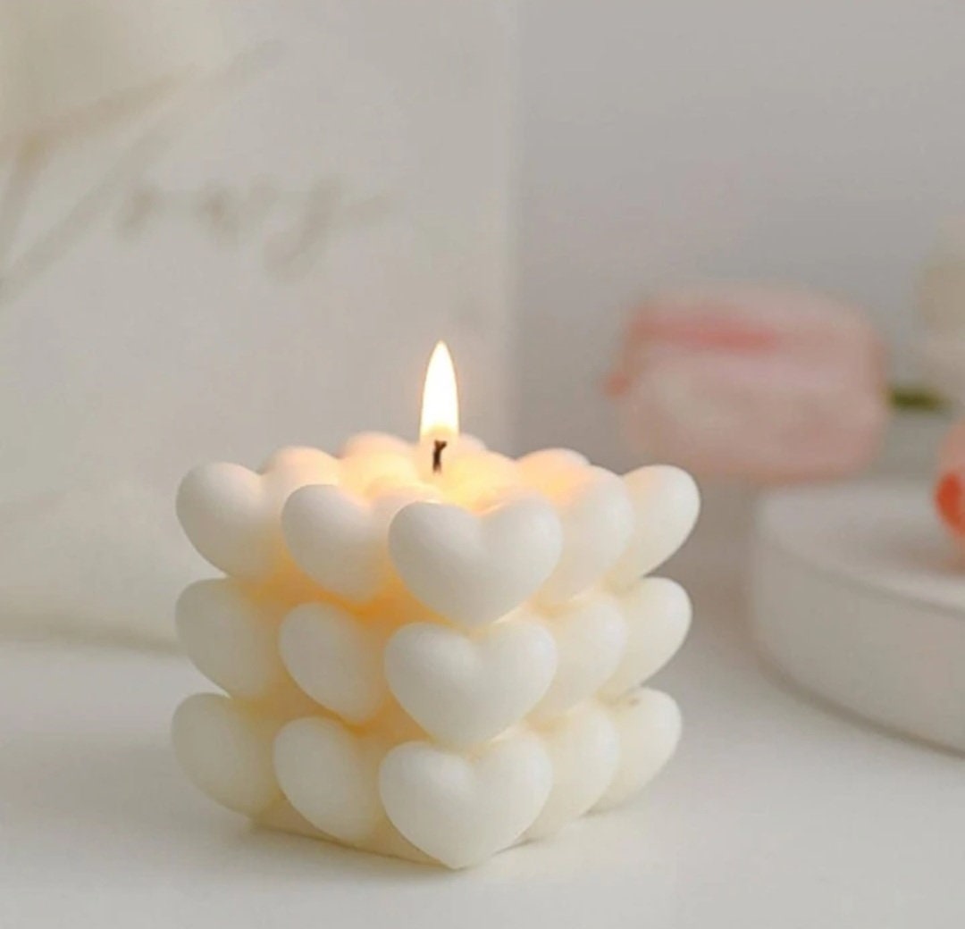 Heart cube candle