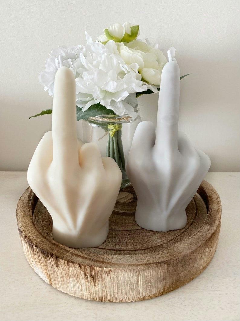 Middle finger candle