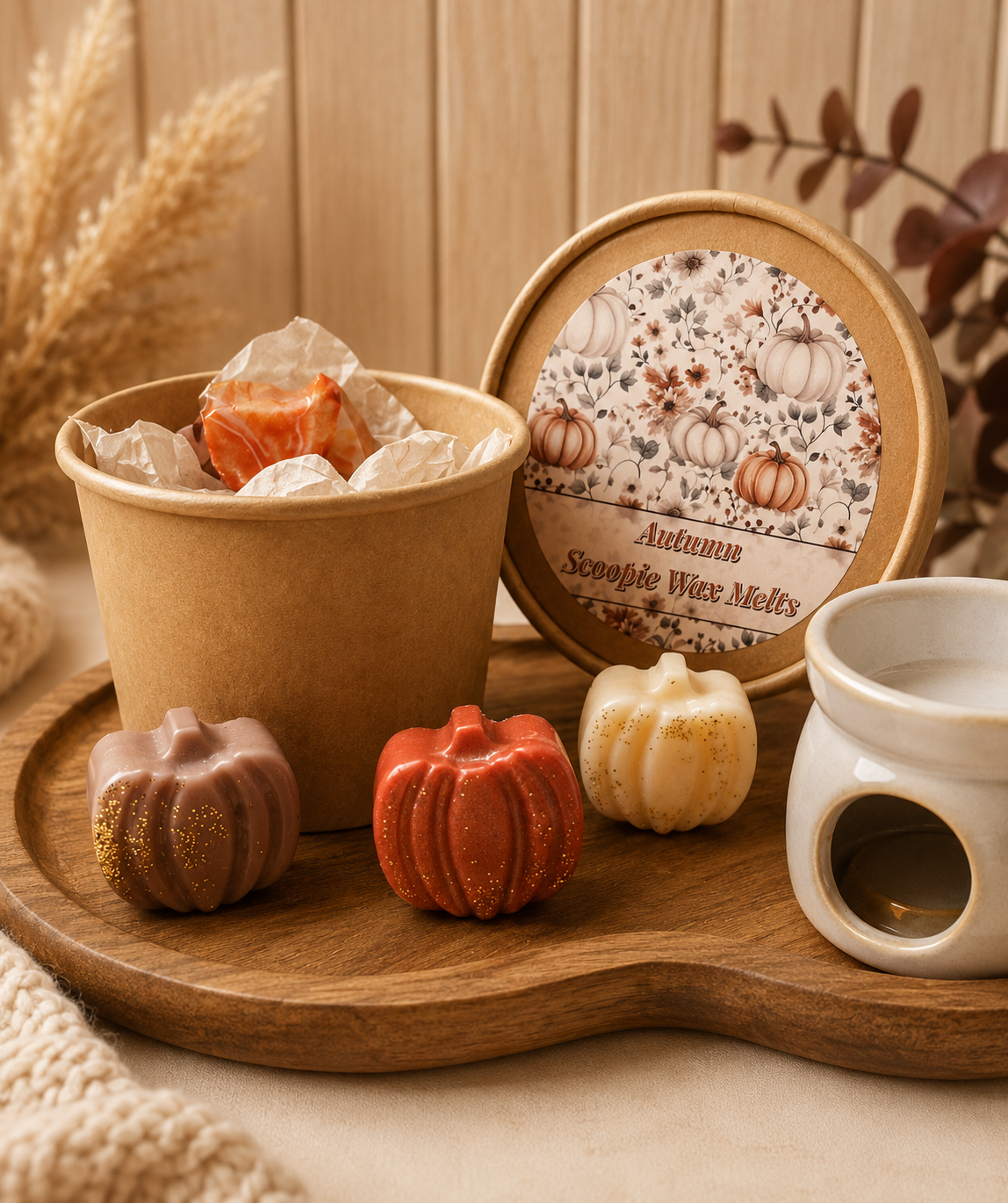 Pumpkin Wax Melts | Handmade Autumn Wax Melts | Serene Glow Home Fragrance