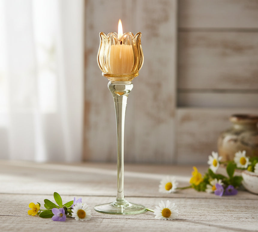 Tulip glass Candle
