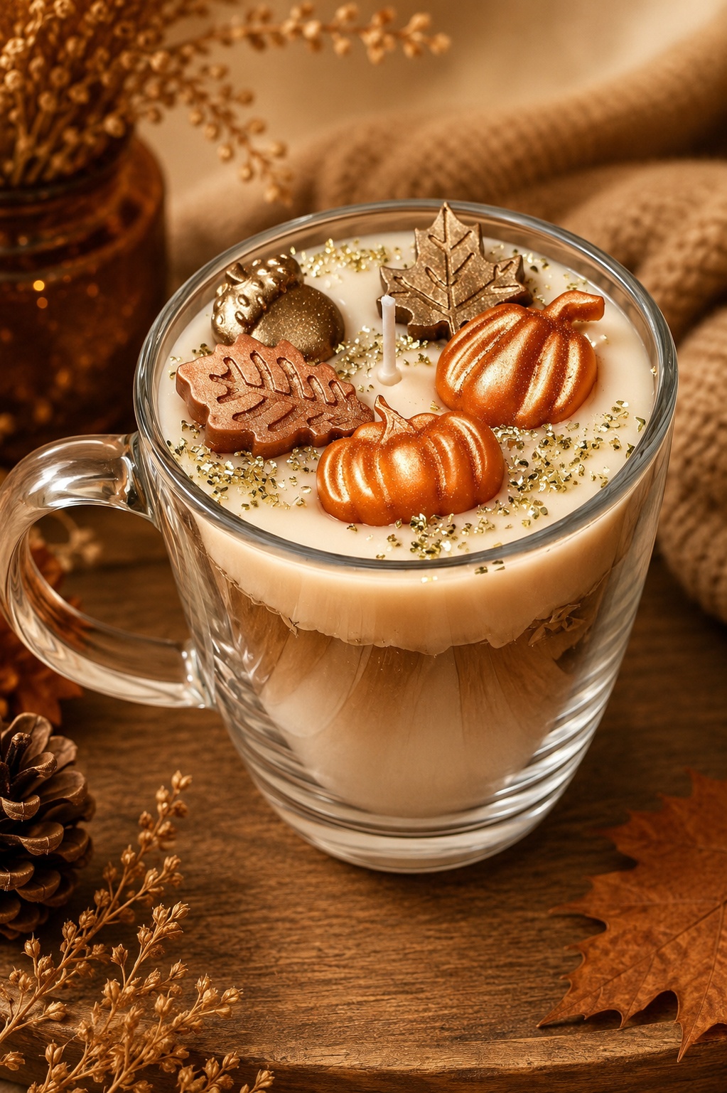 Autumn Harvest Mug Candle | Handmade Autumn Candle | Serene Glow Home Fragrance
