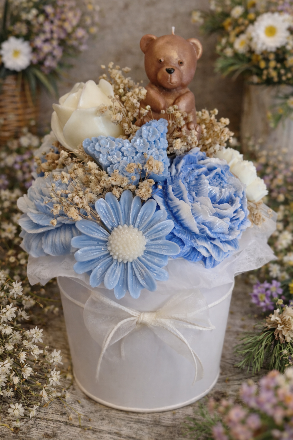 Baby Shower Flower Candle Bouquet