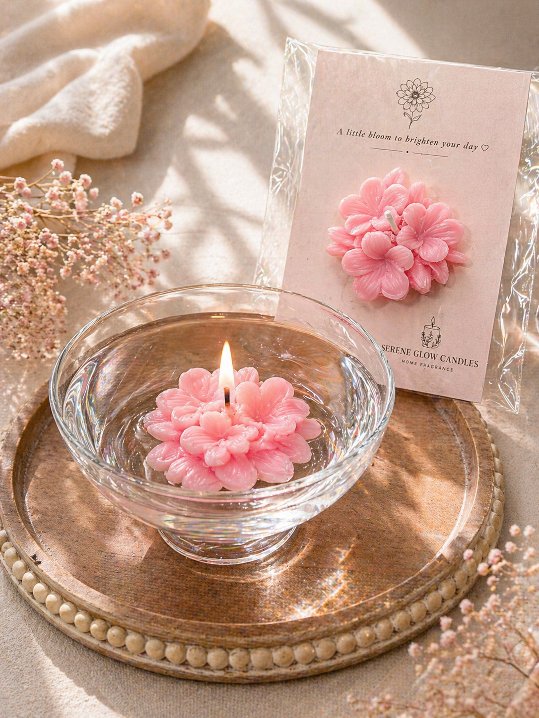 Floating Candle and Glass Bowl Bundle
