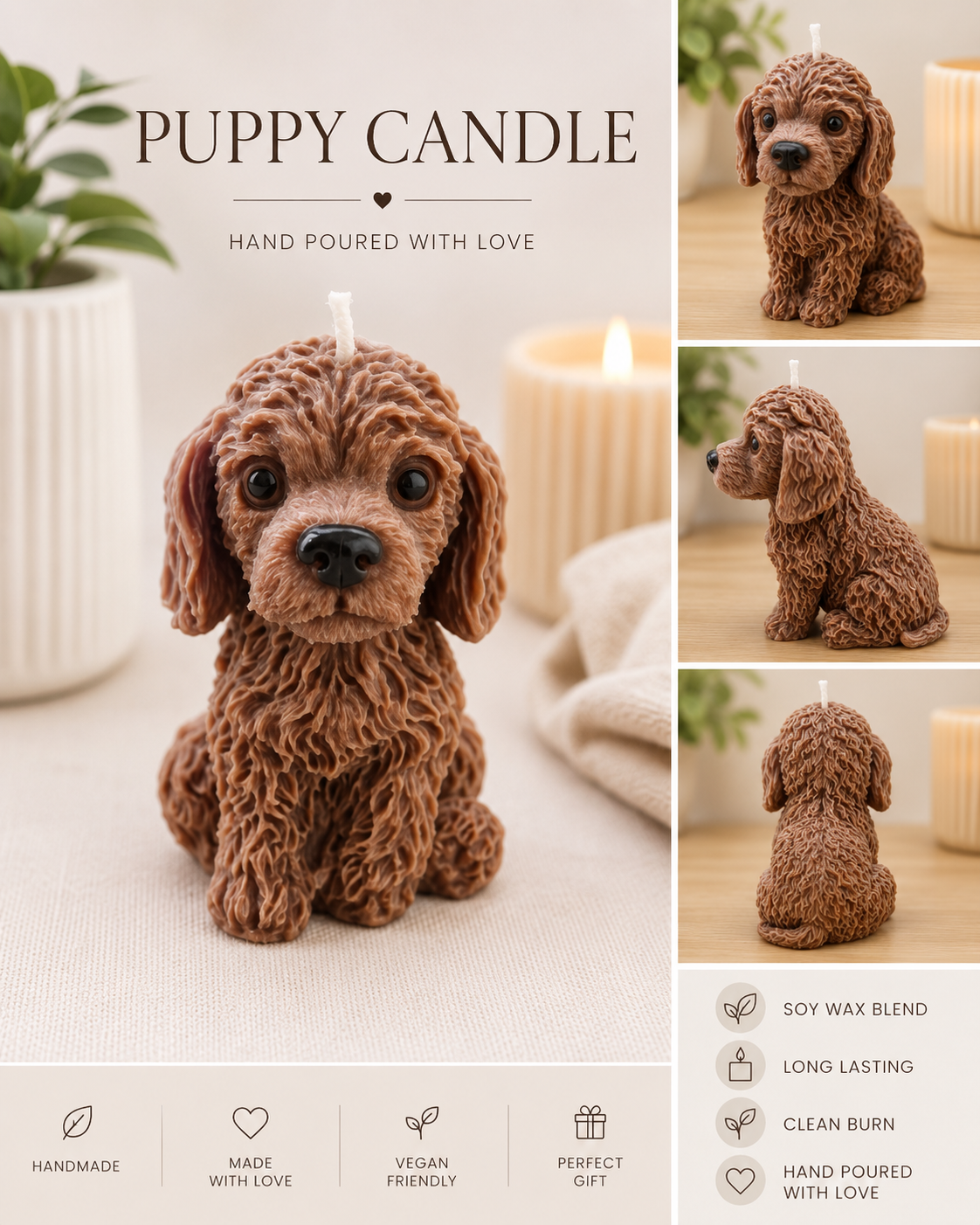 Puppy dog candle