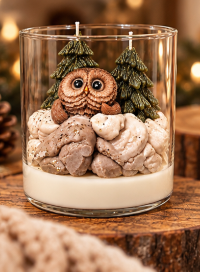 The Little Woodland Keeper | Handmade Owl Woodland Candle
