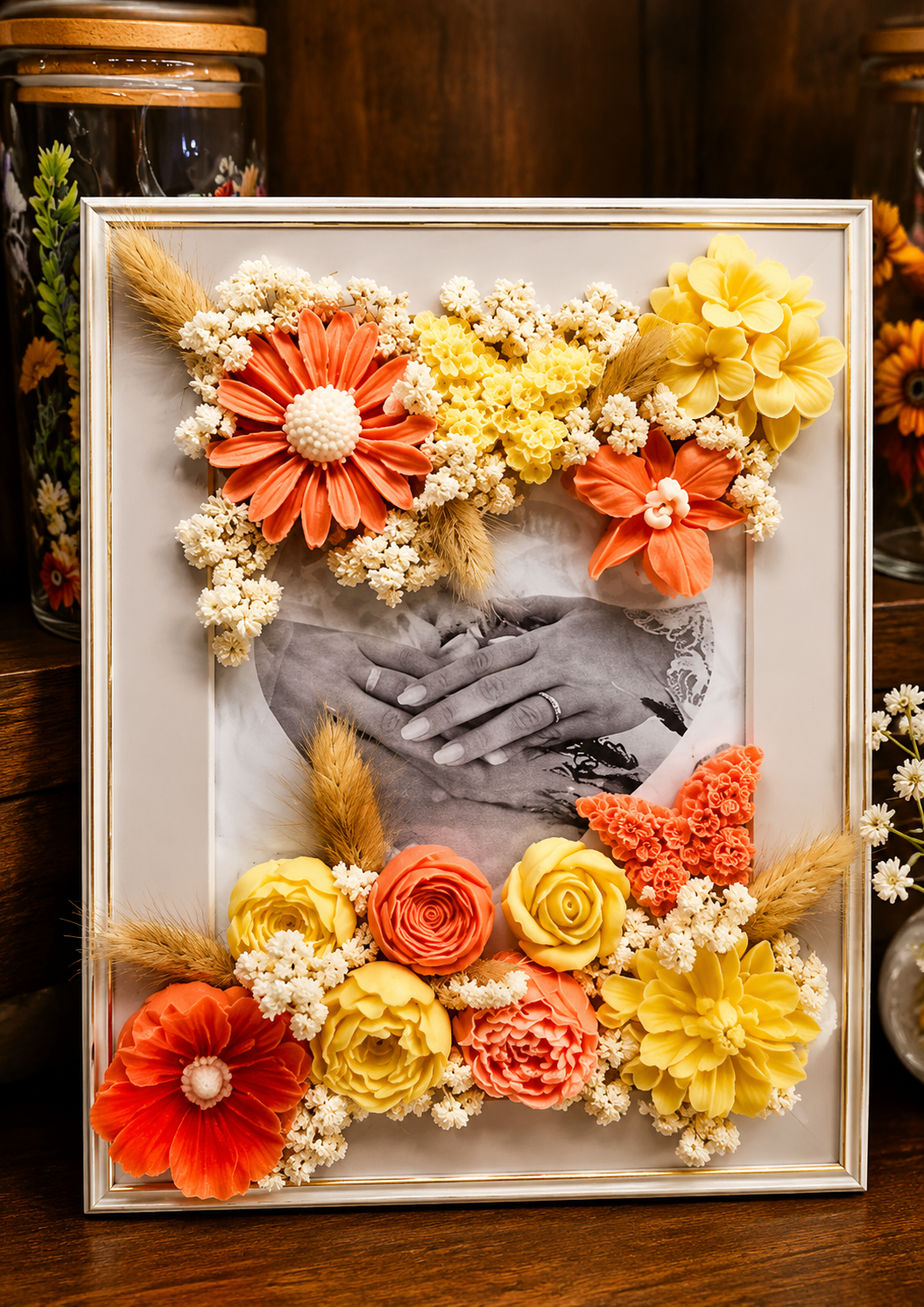 Wax floral Scented Wax Picture frame