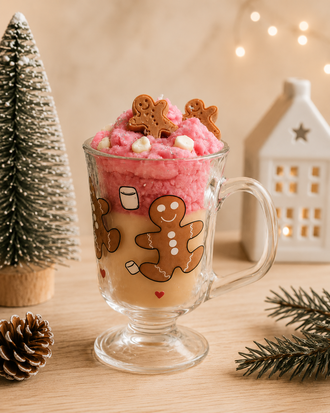 Gingerbread Christmas Mug Candle – Festive Scented Candle