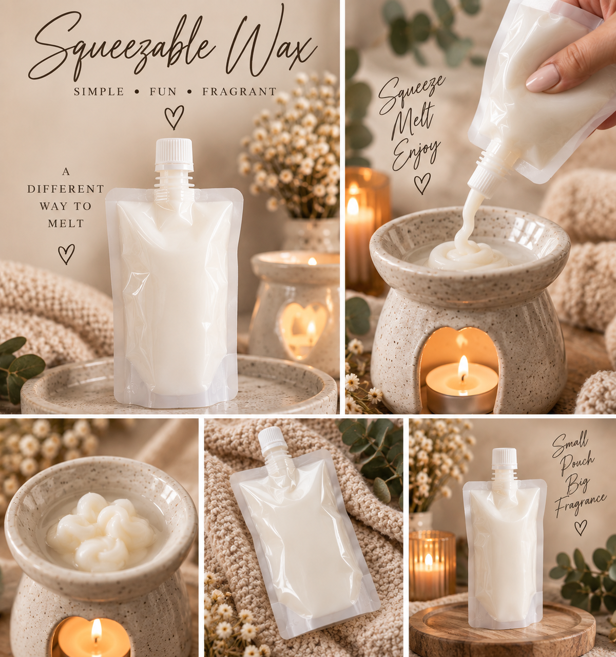 Squeezable wax