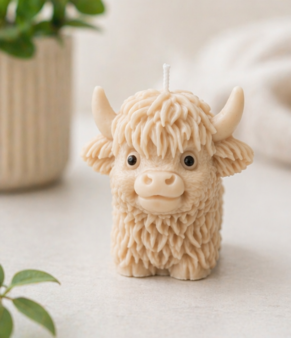 Highland cow Mini Candle