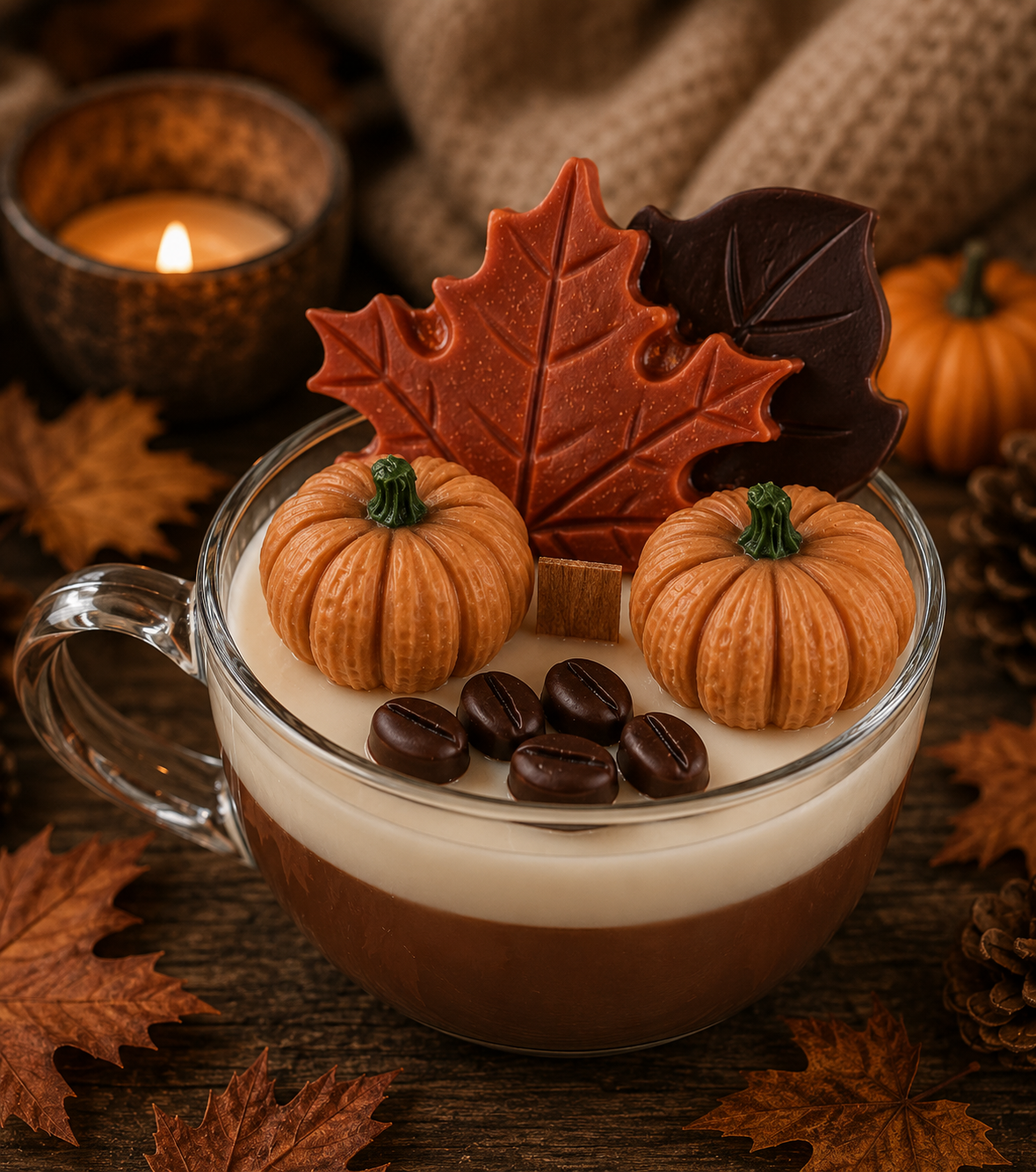 Pumpkin Spice Latte Mug Candle | Handmade Coffee Candle | Serene Glow Home Fragrance