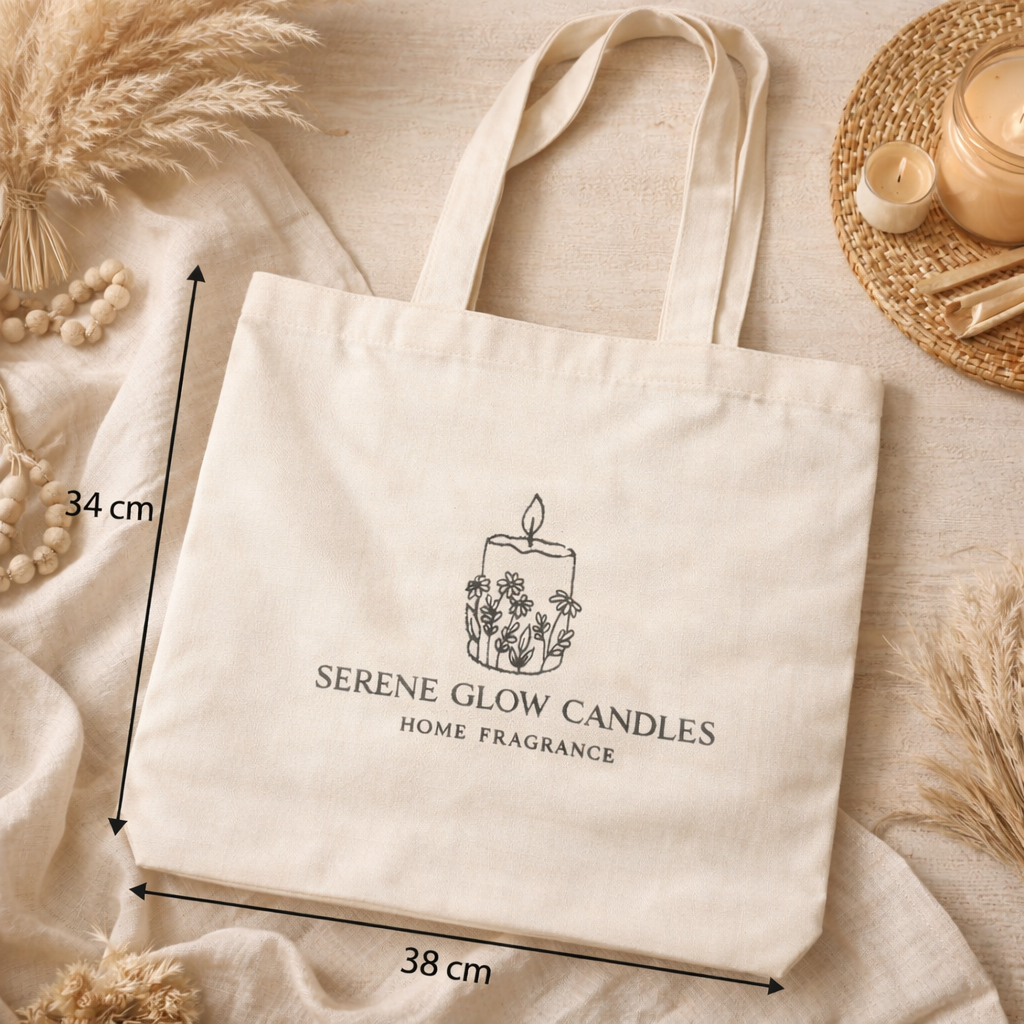 Serene Glow Candles Branded Canvas Tote Bag