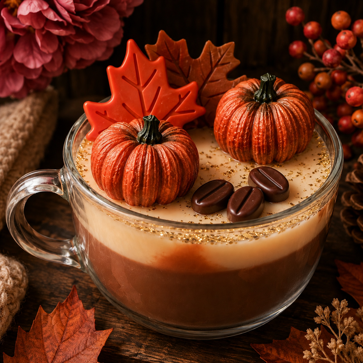 Pumpkin Spice Latte Mug Candle | Handmade Coffee Candle | Serene Glow Home Fragrance