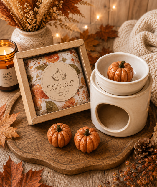 Pumpkin Wax Melt Gift Box | Handmade Autumn Wax Melts | Serene Glow Home Fragrance