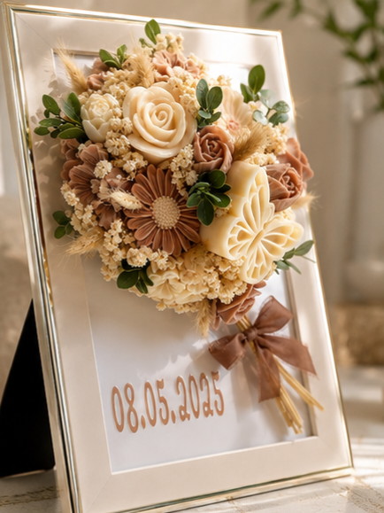 Flower Bouquet Scented Wax Keepsake Frame