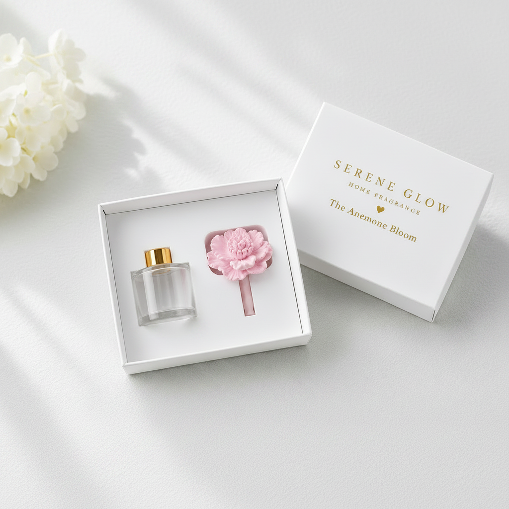 Pink Anemone Bloom Reed Diffuser 50ml | Luxury Flower Diffuser | Serene Glow