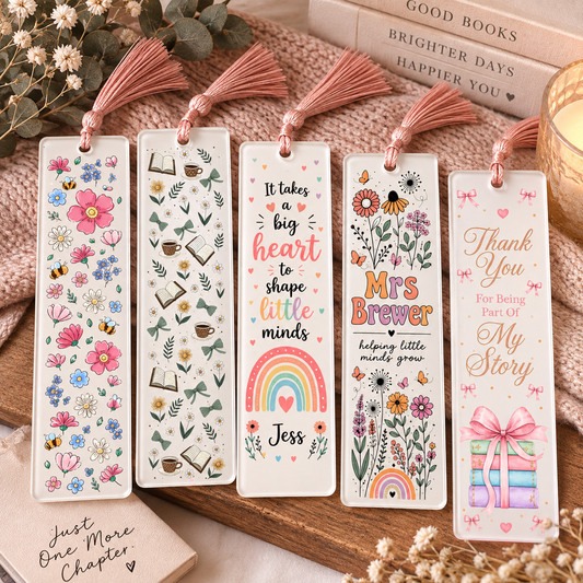 Resin Bookmarks with Tassel – Personalised, Floral & Teacher Designs