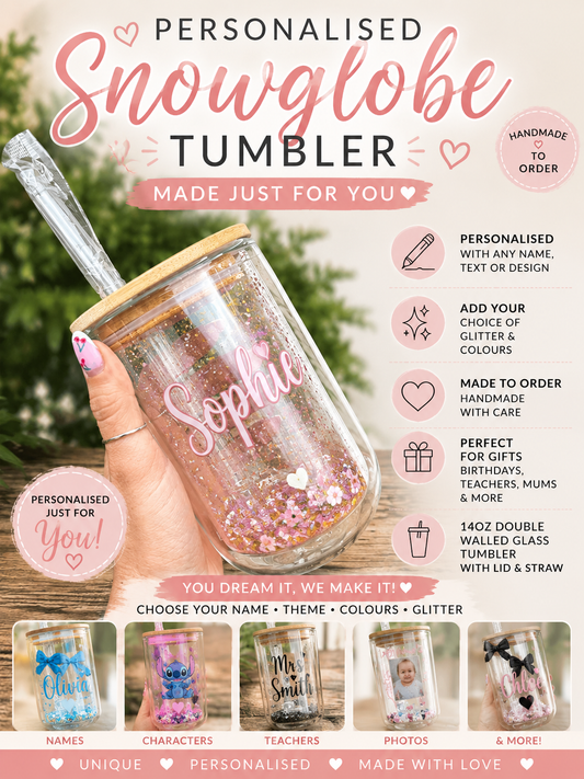 Personalised Snowglobe Tumbler ✨