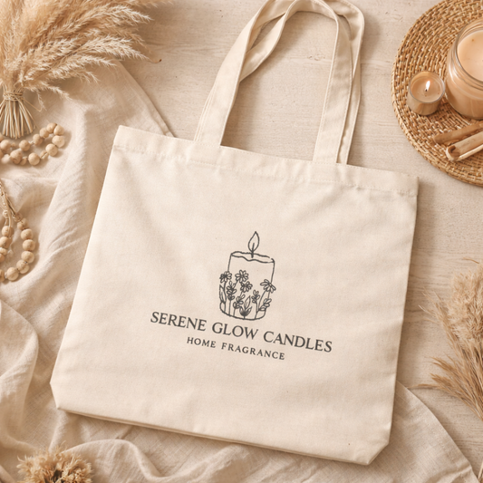 Serene Glow Candles Branded Canvas Tote Bag