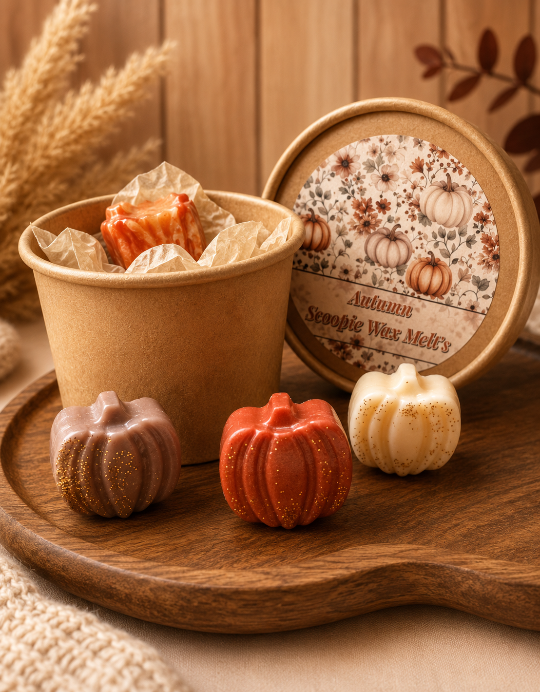 Pumpkin Wax Melts | Handmade Autumn Wax Melts | Serene Glow Home Fragrance