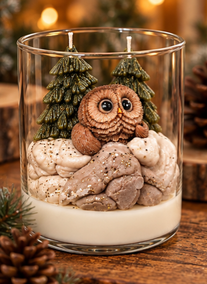 The Little Woodland Keeper | Handmade Owl Woodland Candle