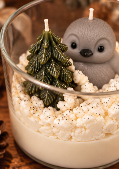 The Little Penguin's Hideaway | Handmade Christmas Candle