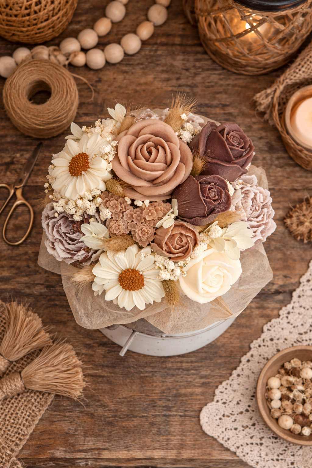 Forever Flower Candle Bouquet