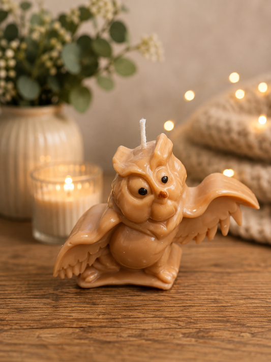 Bambi Inspired Owl Candle