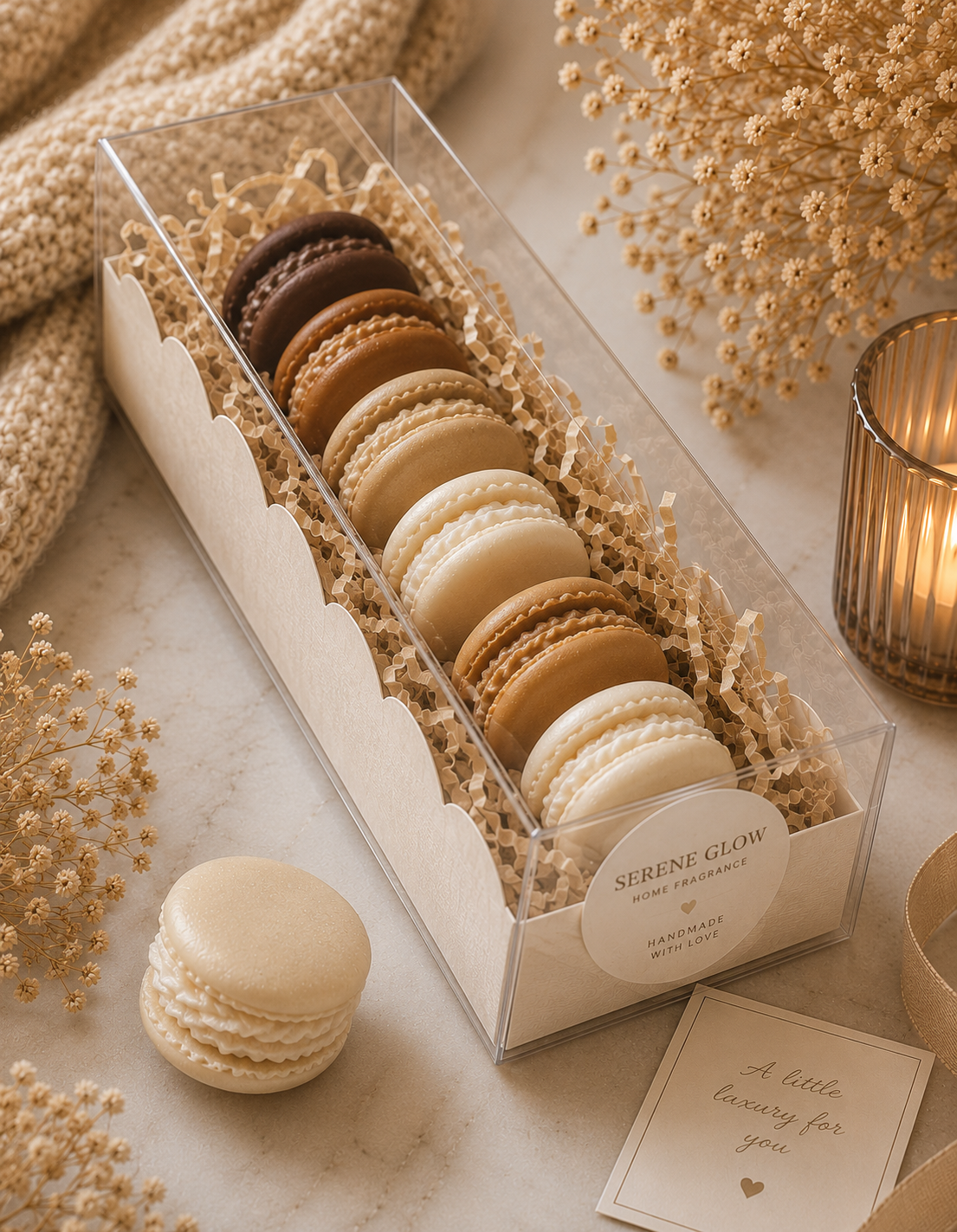 Macaron Wax Melt Gift Box | Handmade Luxury Wax Melts | Serene Glow Home Fragrance