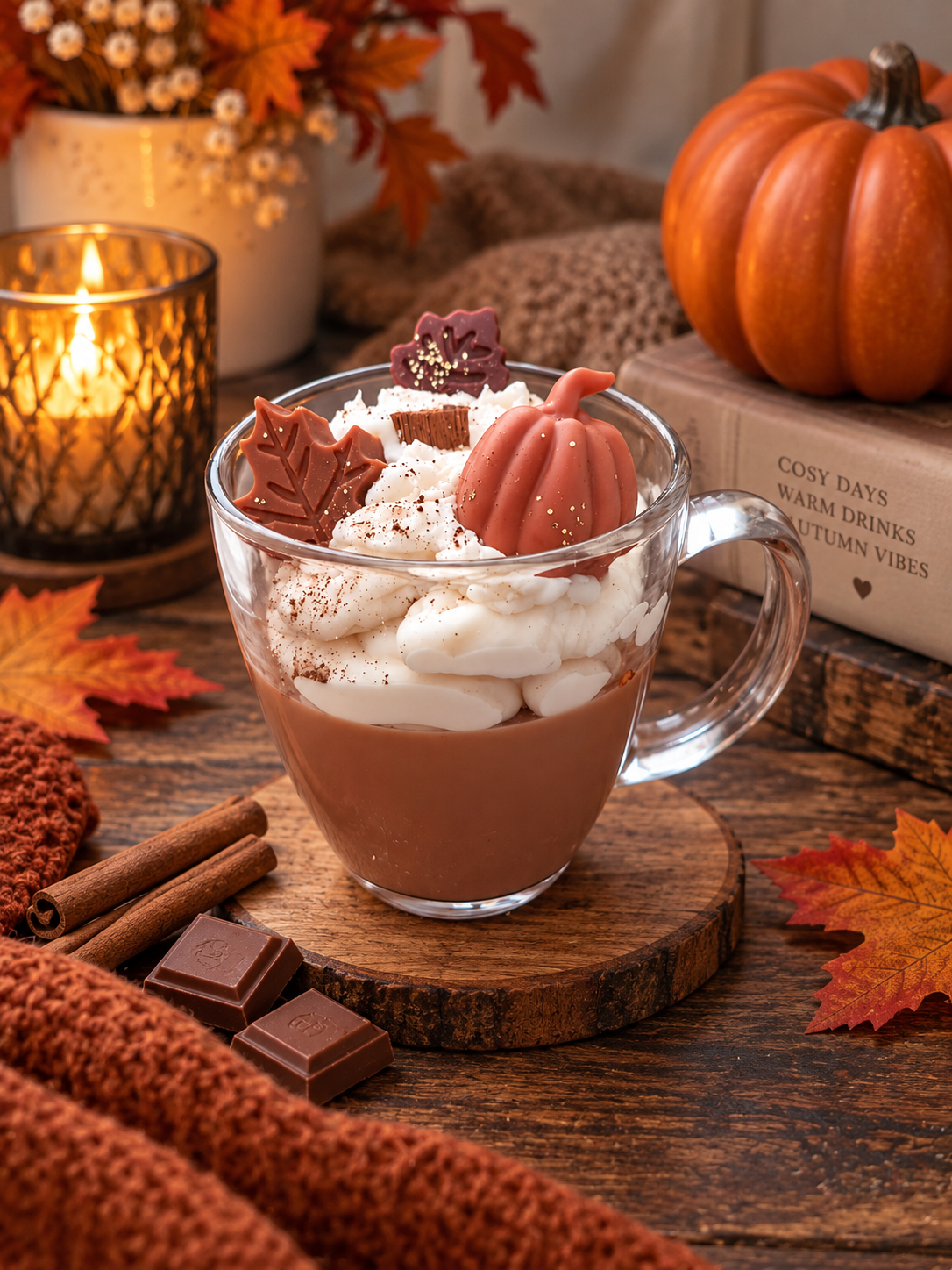 Autumn Harvest Mug Candle | Handmade Autumn Candle | Serene Glow Home Fragrance