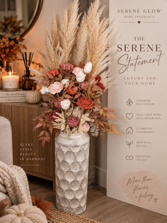The Serene Statement – Luxury Scented Wax Flower Arrangement