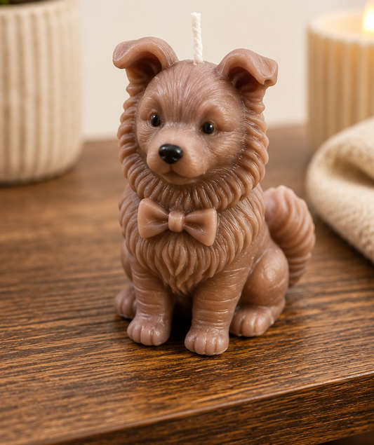 Border Collie Puppy Candle