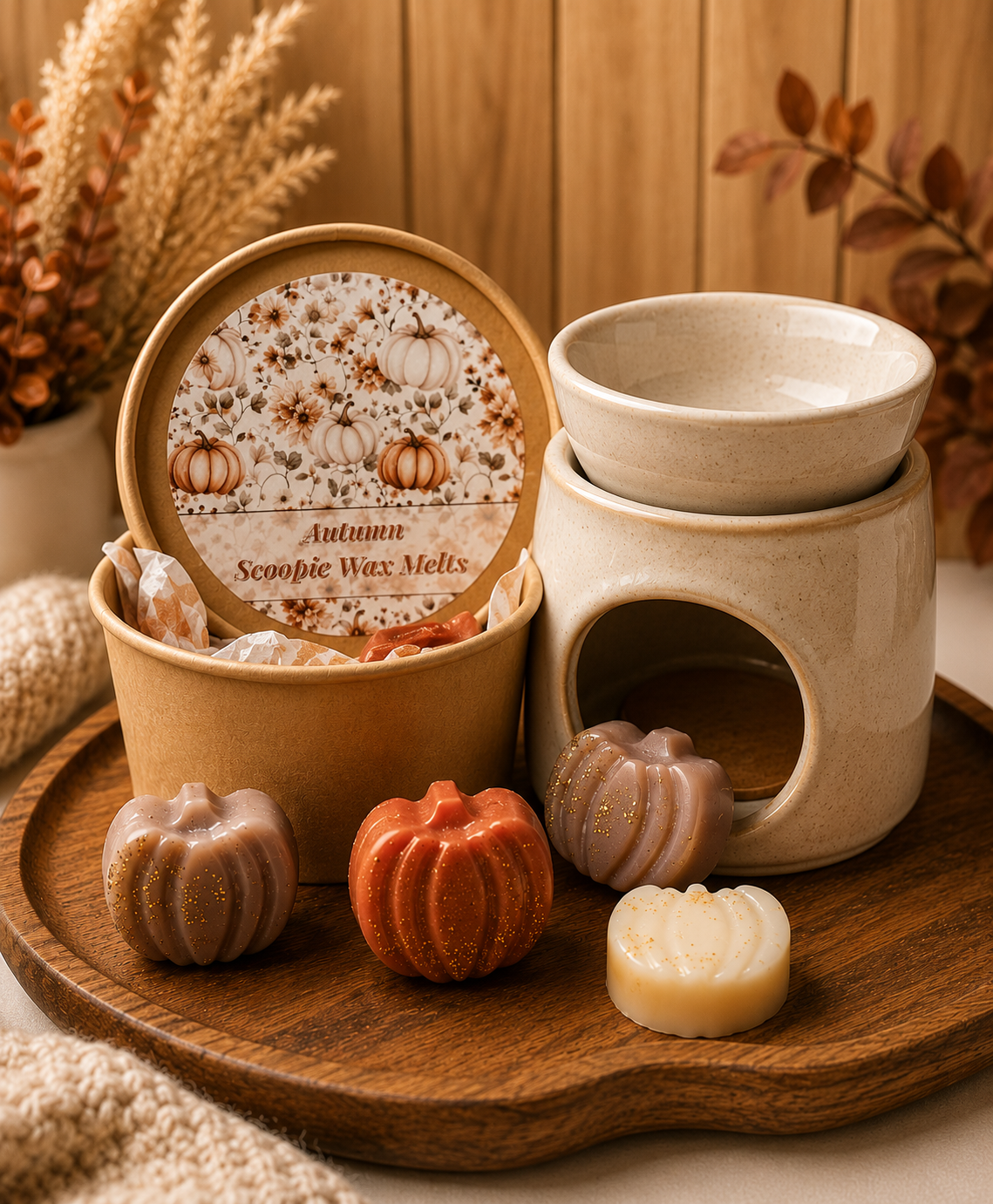Pumpkin Wax Melts | Handmade Autumn Wax Melts | Serene Glow Home Fragrance