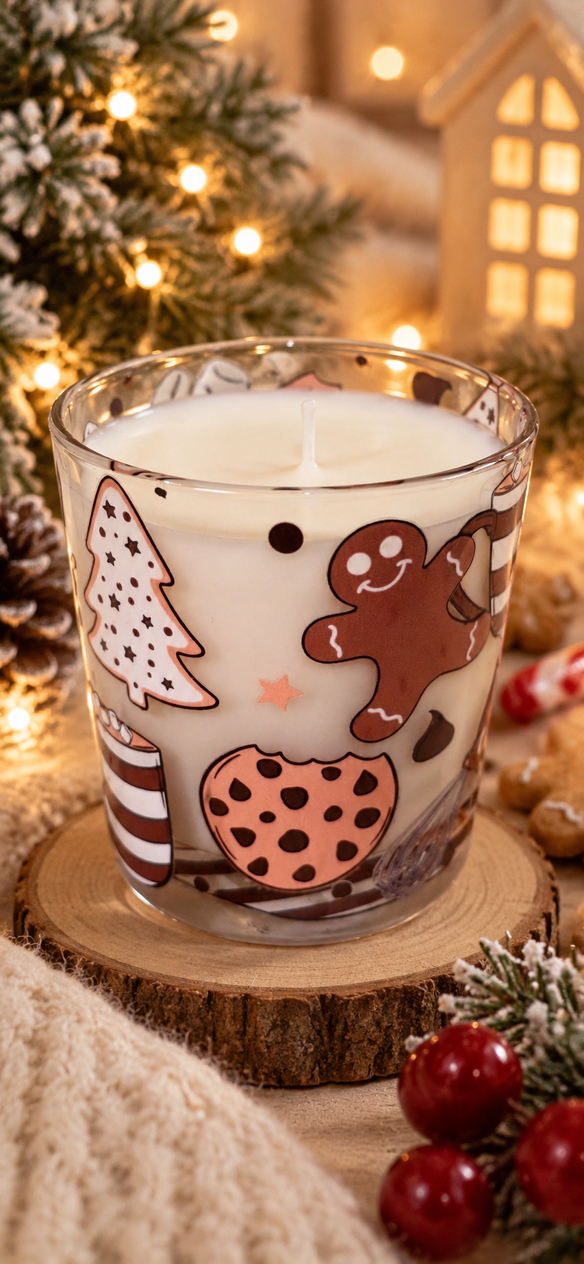 Gingerbread Treats Christmas Candle – Festive Glass Candle