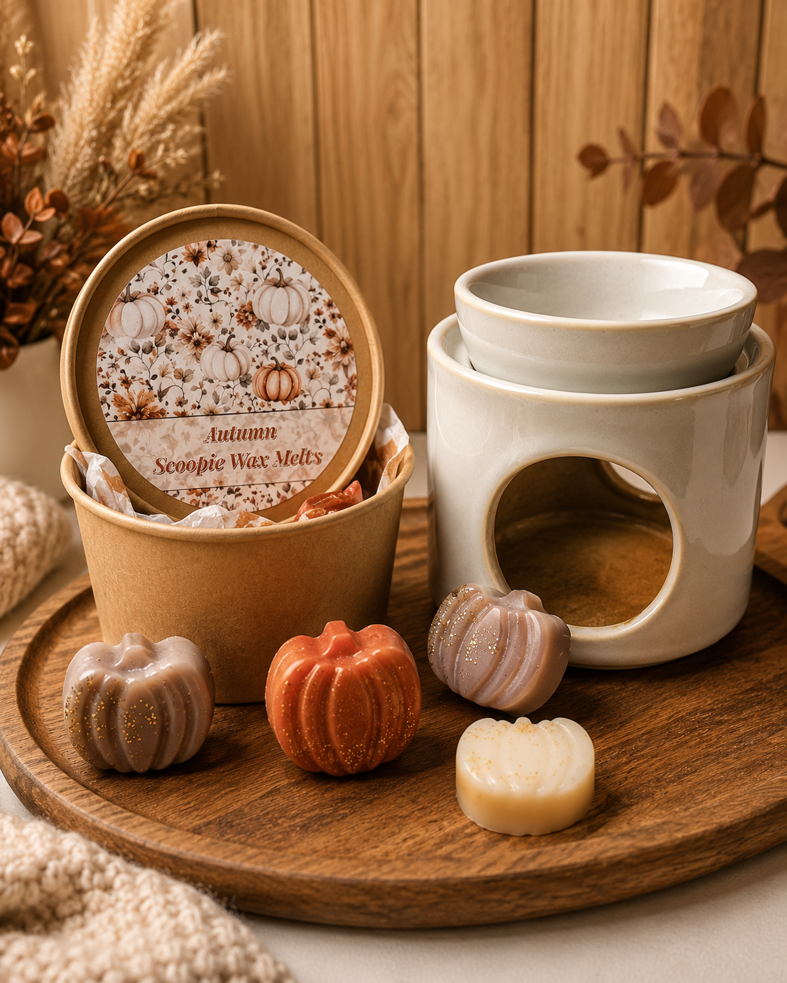 Pumpkin Wax Melts | Handmade Autumn Wax Melts | Serene Glow Home Fragrance