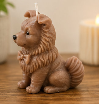 Border Collie Puppy Candle