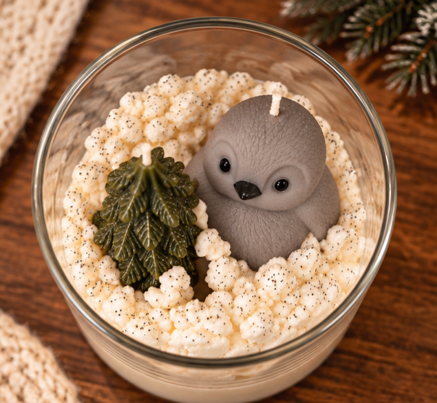 The Little Penguin's Hideaway | Handmade Christmas Candle