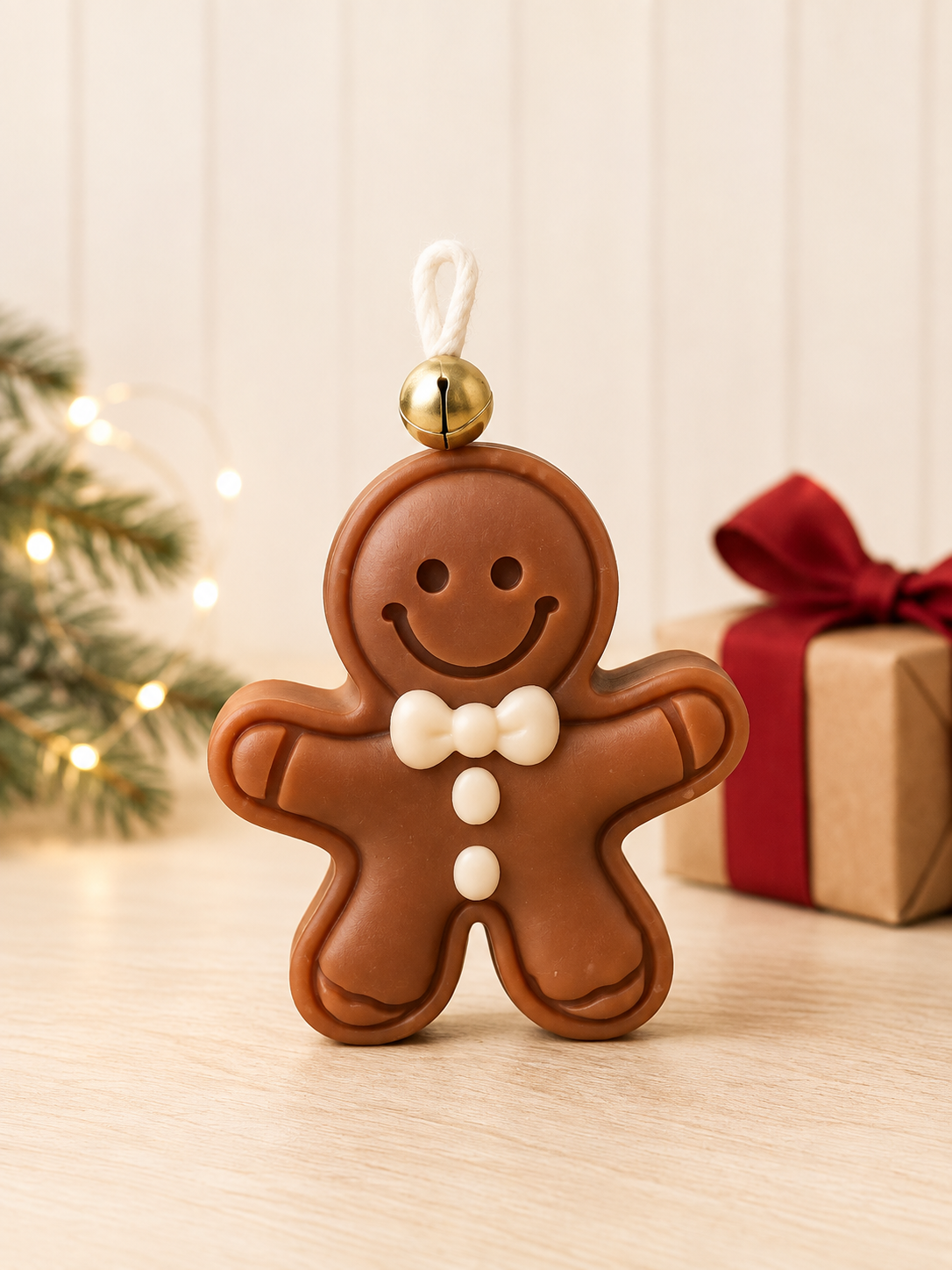 Gingerbread Man Christmas Candle