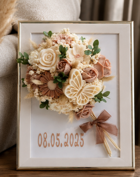 Flower Bouquet Scented Wax Keepsake Frame