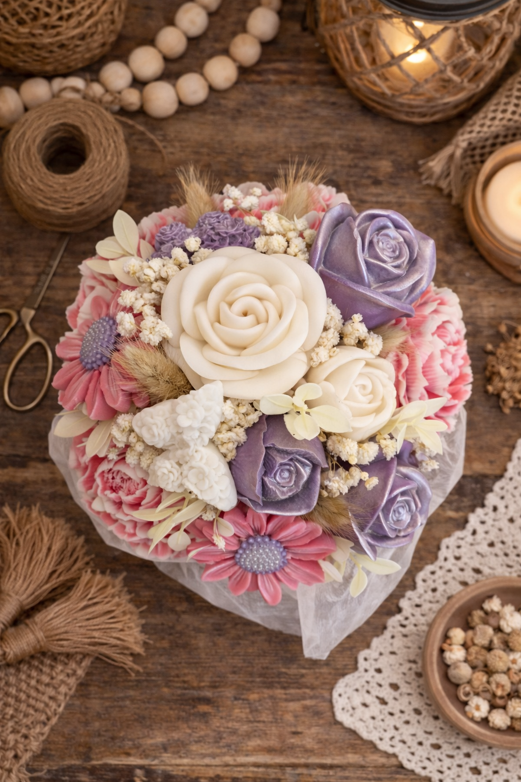 Forever Flower Candle Bouquet