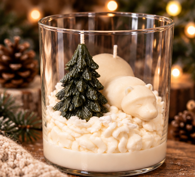Polar Bear Hug | Handmade Christmas Polar Bear Candle