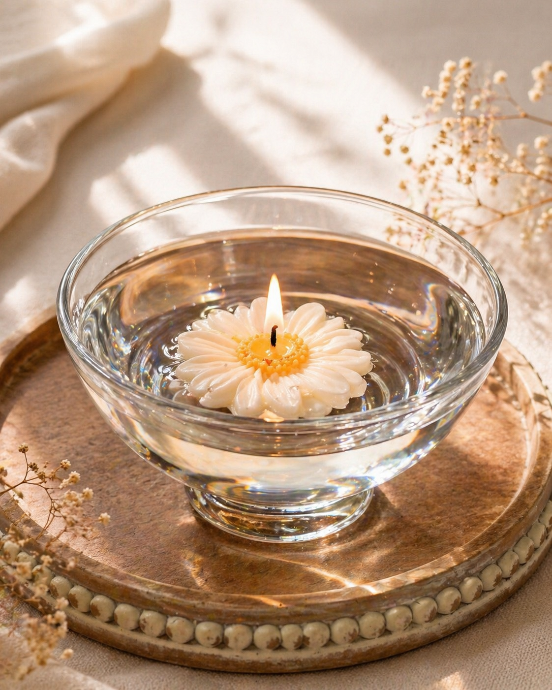 Floating Candle and Glass Bowl Bundle