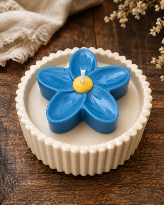 Forget Me Not Flower Candle – Handmade Scented Candle