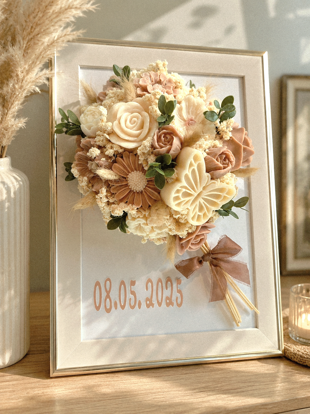 Flower Bouquet Scented Wax Keepsake Frame
