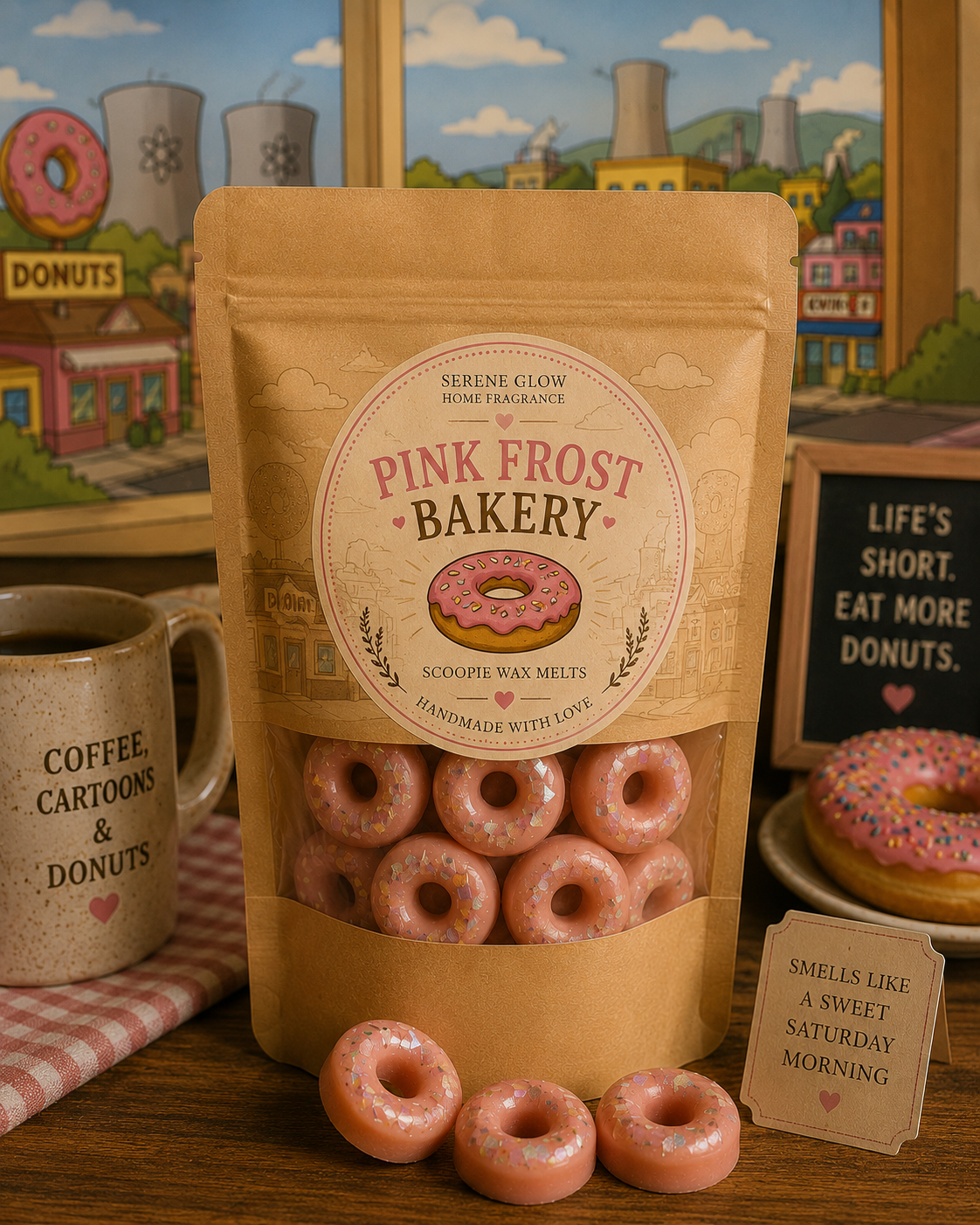 Pink Frost Bakery Raspberry Ripple Wax Melts | Serene Glow Home Fragrance